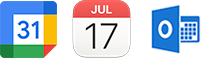 Google Calendar, Apple Calendar, Outlook