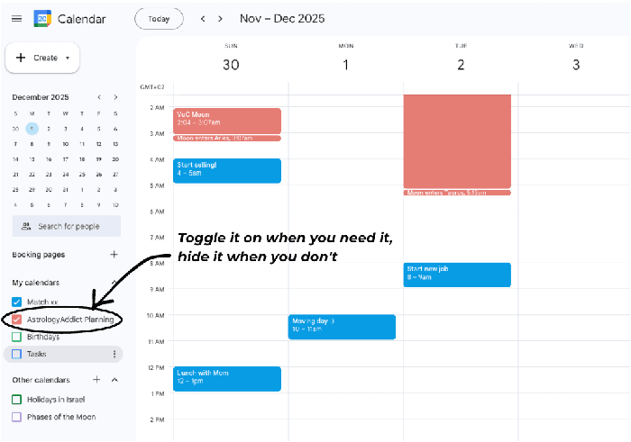 Calendar event for Mercury Retrograde